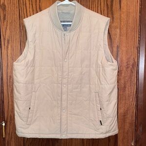 Men's Eddie Bauer Tan Quilted fleece lined vest
